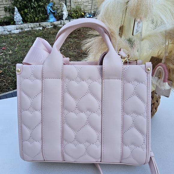 Betsey Johnson Pink Quilted Crossbody Bag with Bow - Picture 6 of 10
